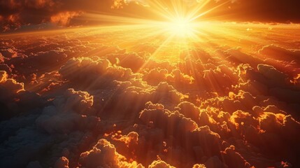 Heavenly Light Beams: Symbol of Divine Presence, Truth, and Grace Blessing the World with Spiritual Illumination and Love at Sunset