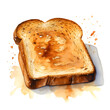 Digital technology bread toast watercolor design illustration