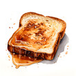 Digital technology bread toast watercolor design illustration
