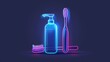 toothbrush and toothpaste icon. Elements of Dental in neon style icons. Simple icon for websites