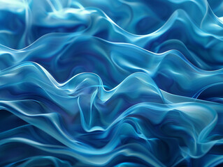 Wall Mural - 3d wave blue abstract background.