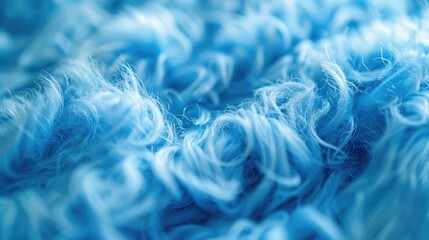 Macro view of a textured blue fluffy cloth abstract background