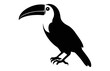 Toucan Bird Silhouette black Clip art, A Toucan Bird Silhouette vector isolated on a white background