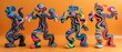 Dynamic 3D render of lively clay characters rising from the earth, their colorful forms embodying the spirit of a green day theme with exuberance and charm.