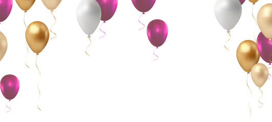 Wall Mural - Balloons header background. Party card with colourful balloons. Balloon background