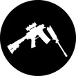 black round broken rifle icon