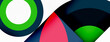 A vibrant green circle and a striking red triangle are set against a clean white background. The colors pop and the shapes create a dynamic pattern reminiscent of an automotive wheel system