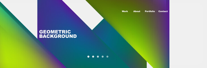 Colorful fluid gradient triangles and squares web site template. Vector Illustration For Wallpaper, Banner, Background, Card, Book Illustration, landing page