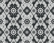 Vector hand drawn seamless bi-color black and white pattern with mandalas. Islam, Arabic, Indian, ottoman, asian motifs