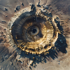 top view of a crater in the ground