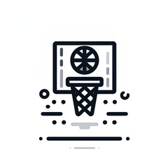 well made basketball hoop icon vector with white background