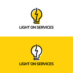 Electric light bulb logo design concept.