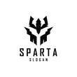 Spartan Logo, Vector Silhouette Warrior Knight Soldier Greek, Simple Minimalist Elegant Product Brand Design