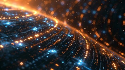 Wall Mural - Digital informational technology web futuristic hologram
