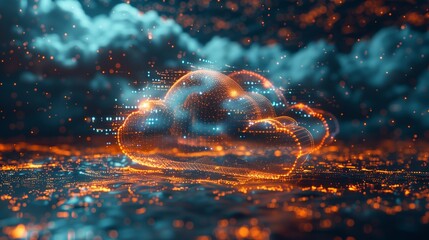 Wall Mural - Digital informational technology web futuristic hologram
