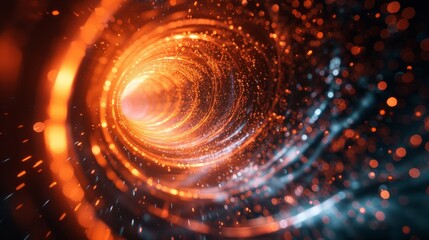Wall Mural - mesmerizing image of a quantum computing core in an abstract, artistic style, featuring swirling par