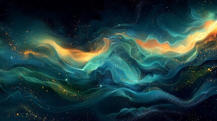 Wall Mural - abstract, flowing data stream in a digital art style, representing quantum cryptography