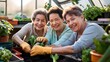 © Designstor09 - Close-up of senior women friends planting vegetables in greenhouse at community garden