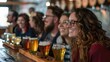 © buraratn - group of friends enjoying a beer tasting flight to commemorate International Beer Day