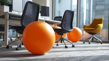 Wall Mural - Ergonomic Chairs: Balance ball chairs