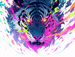  Cool fierce tiger head design
