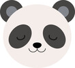 A panda bear is sleeping with its eyes closed
