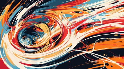 Wall Mural - produce an abstract, artistic interpretation of torque in electric motors