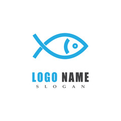 Wall Mural - Fish logo vector template element symbol