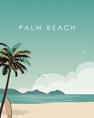 Sticker - Palm Beach travel poster