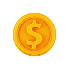 Canvas Print - premium gold dollar coin bank icon 3d rendering on isolated background