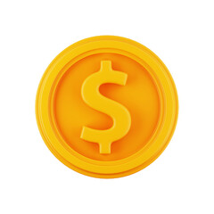 Wall Mural - premium gold dollar coin bank icon 3d rendering on transparent background PNG