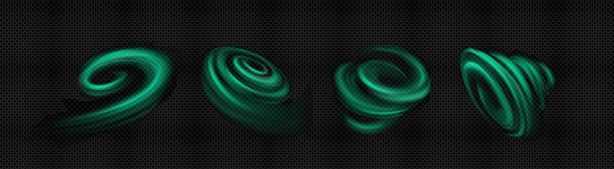 Wall Mural - green wind flow effect. magic fresh mint air swirl. flying abstract wave isolated whirlwind graphic 