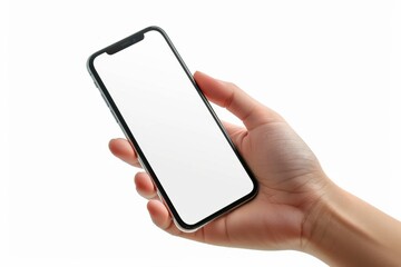 Blank Smartphone Mockup on Hand created with Generative AI