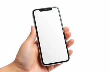 Blank Smartphone Mockup on Hand created with Generative AI