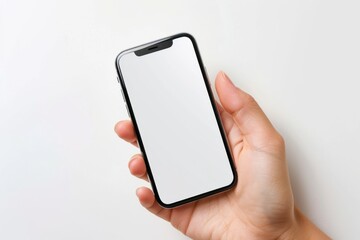 Blank Smartphone Mockup on Hand created with Generative AI