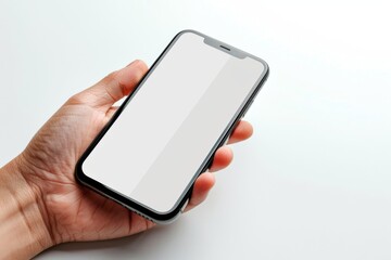 Blank Smartphone Mockup on Hand created with Generative AI
