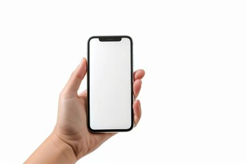 Blank Smartphone Mockup on Hand created with Generative AI