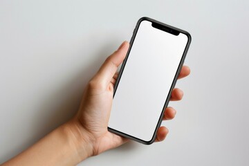 Blank Smartphone Mockup on Hand created with Generative AI