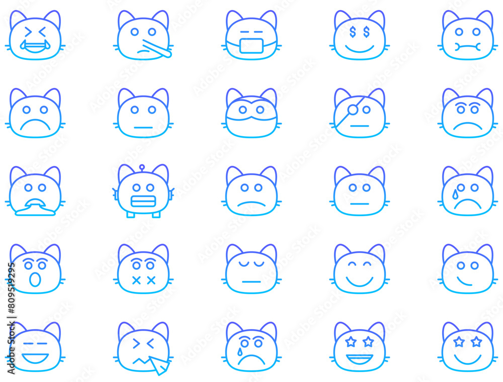 Cat Smiley Icon Smiley Face Emoji pictogram symbol visual illustration ...