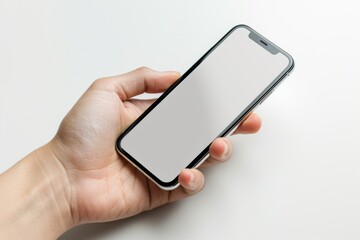 Blank Smartphone Mockup on Hand created with Generative AI