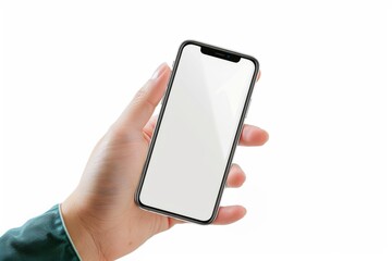 Blank Smartphone Mockup on Hand created with Generative AI