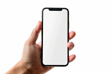 Blank Smartphone Mockup on Hand created with Generative AI