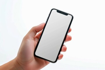 Blank Smartphone Mockup on Hand created with Generative AI