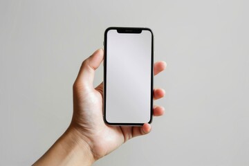 Blank Smartphone Mockup on Hand created with Generative AI