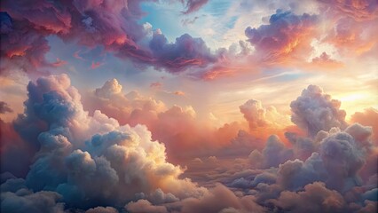 Poster - Beautiful cloudscape at sunset. Nature background.