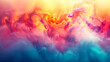 A colorful, swirling cloud of smoke with a blue and pink hue