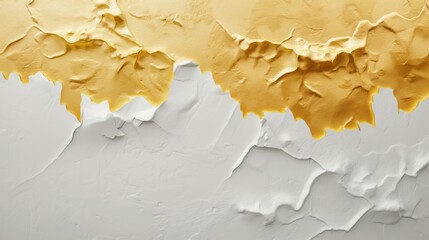 Wall Mural - White and golden grunge decorative plaster wall abstract background. Generative AI