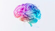 .A visually compelling photograph of an Abstract Human Brain against a pristine white background