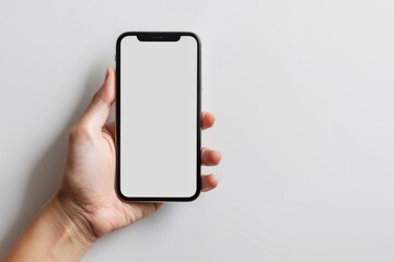 Blank Smartphone Mockup on Hand created with Generative AI