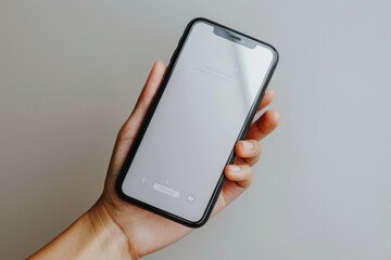 Blank Smartphone Mockup on Hand created with Generative AI